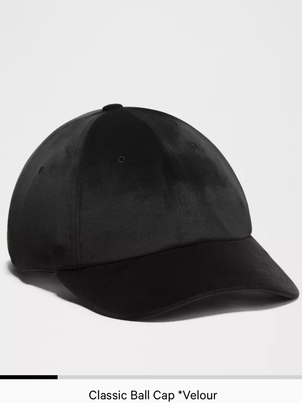 NWT Lululemon Unisex Classic Ball Cap *Velour Size L/XL Baseball Hat Black